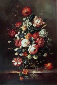 Floral, beautiful classical still life of flowers.063